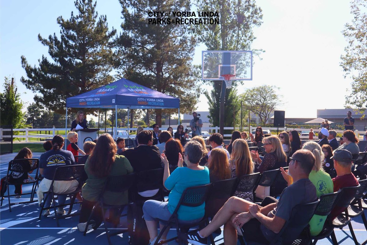 On Tuesday, the Yorba Linda Parks and Recreation Department held a ribbon cutting ceremony for improvements made to Vista Del Verde Park. The park now features a new full-court basketball court outfitted with overlay lines for three pickleball courts and movable nets!