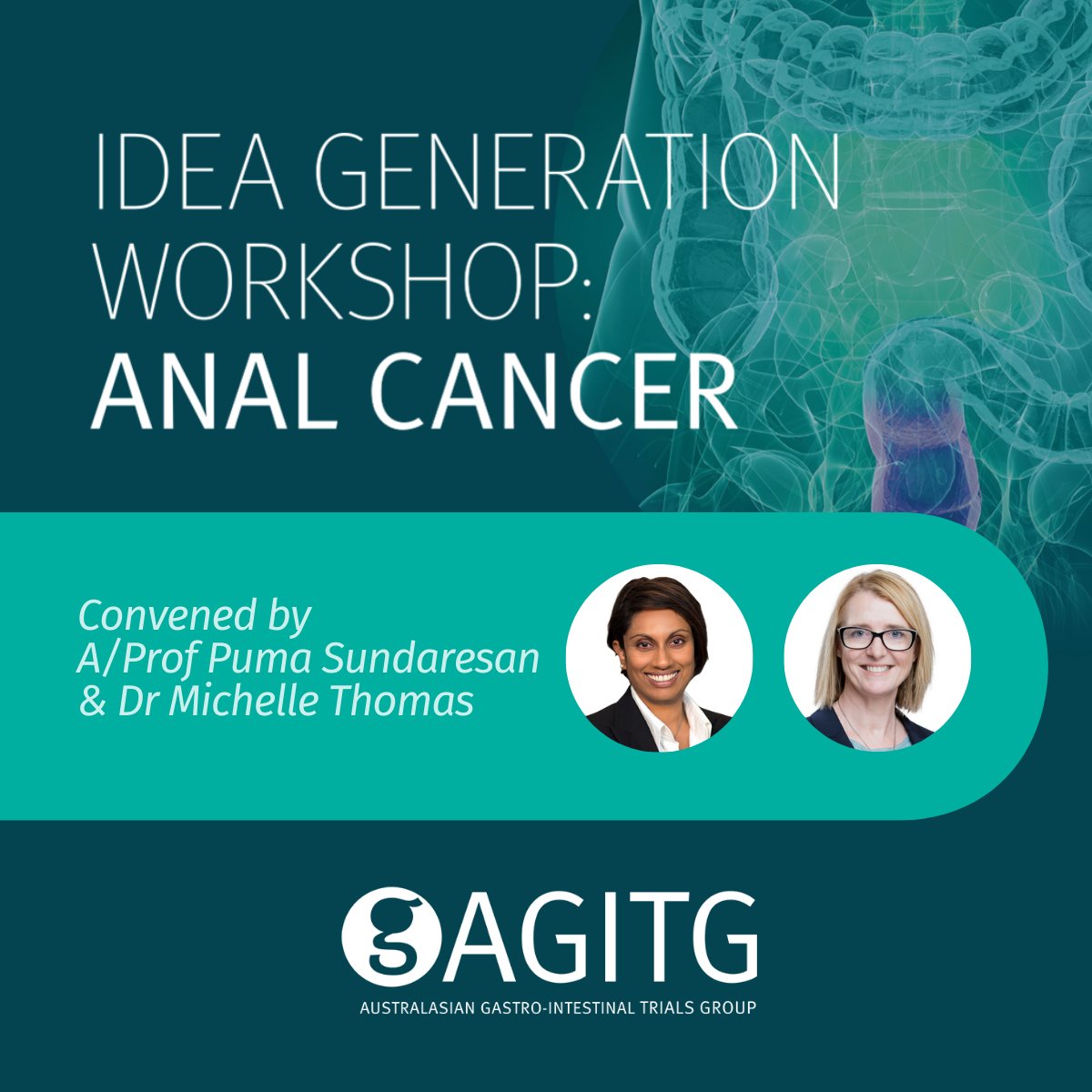 📢 The Idea Generation Workshop on anal cancer is on now!

Nine exciting ideas will be discussed today, convened by A/Prof Puma Sundaresan & 
Dr Michelle Thomas. Stay tuned as we highlight each presentation.

#IGW #GICancer @sundap15