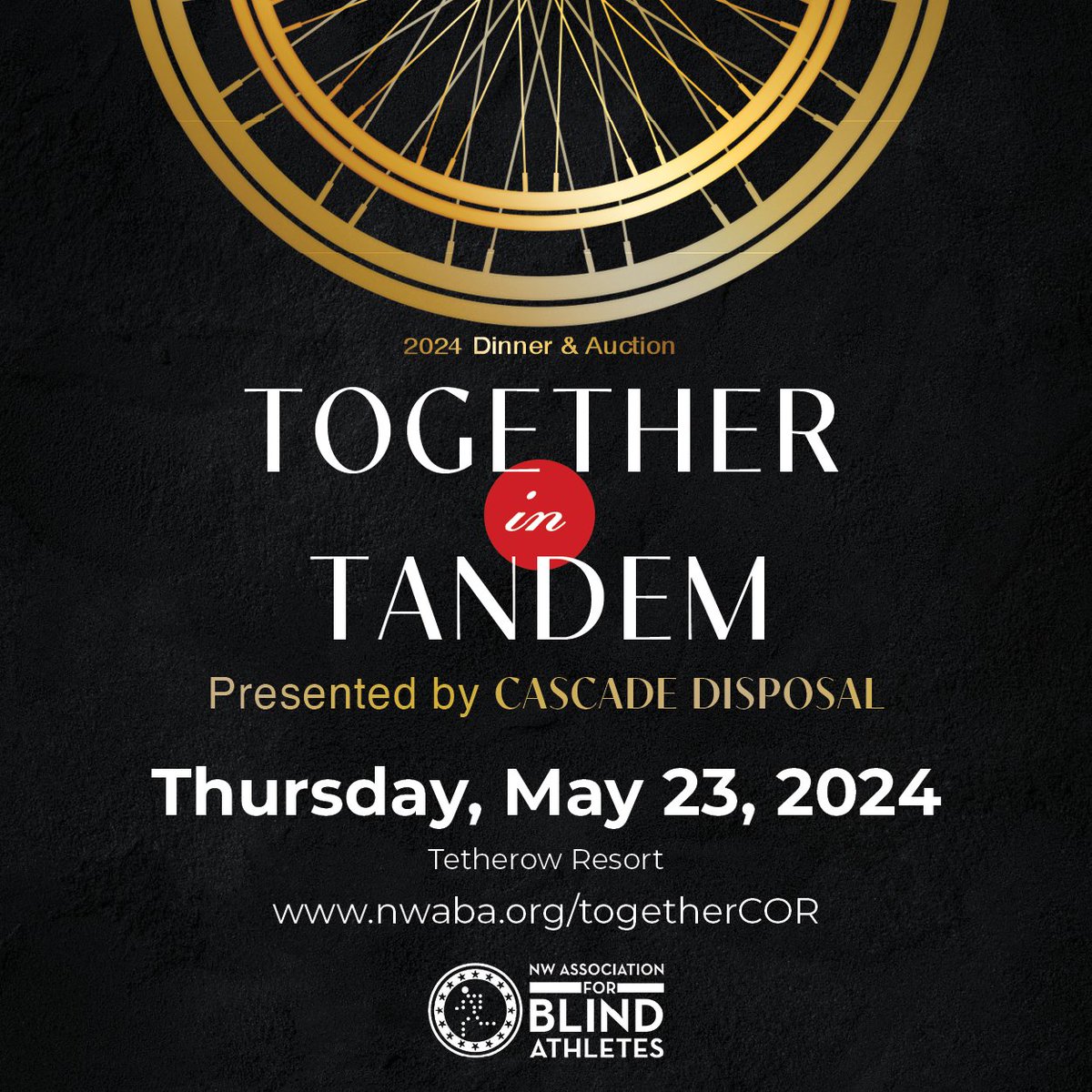 Get ready #CentralOregon! We're one week away from our inaugural #TogetherInTandem dinner &amp; auction at <a href="/tetherowresort/">Tetherow</a>. We can't wait to celebrate our athletes and share our mission with you. Seats are still available. Visit nwaba.org/cor for tickets and info. #nwaba