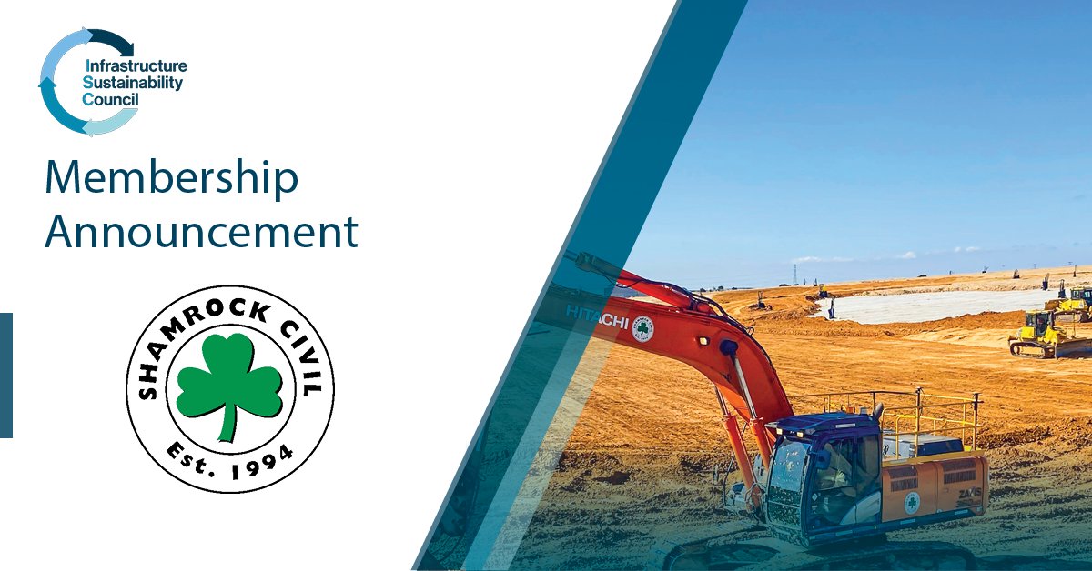 We welcome Shamrock Civil who has joined the Infrastructure Sustainability Council (ISC) as a member.

Find out more 👉 loom.ly/1bQlPAw

#ISC #ISCmembership #sustainableinfrastructure #buildingtomorrow
