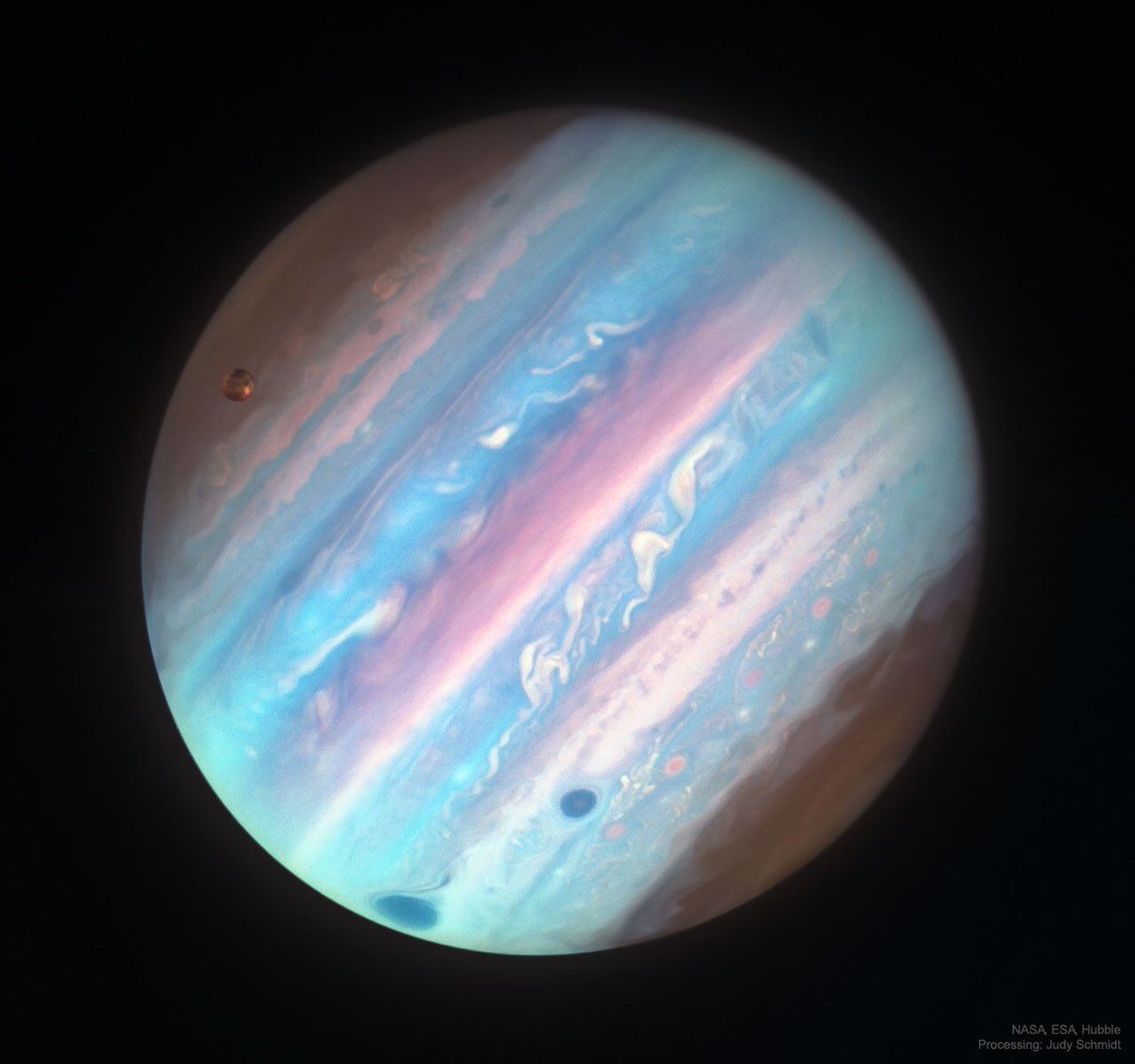 Jupiter shot in UV light from Hubble. 

(📷 processing: Judy Schmidt)