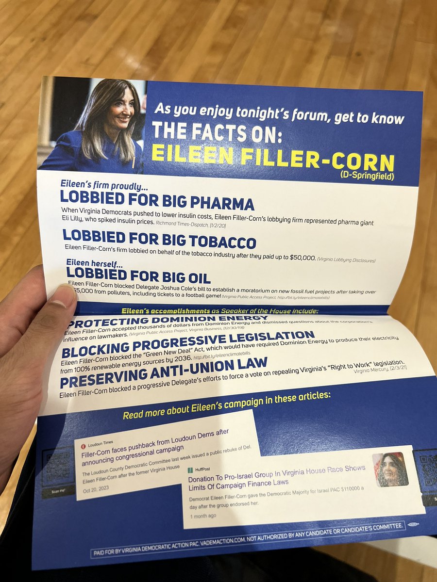 🚨👀 HANDOUTS SPOTTED at the #VA10 NAACP Democratic Primary Forum