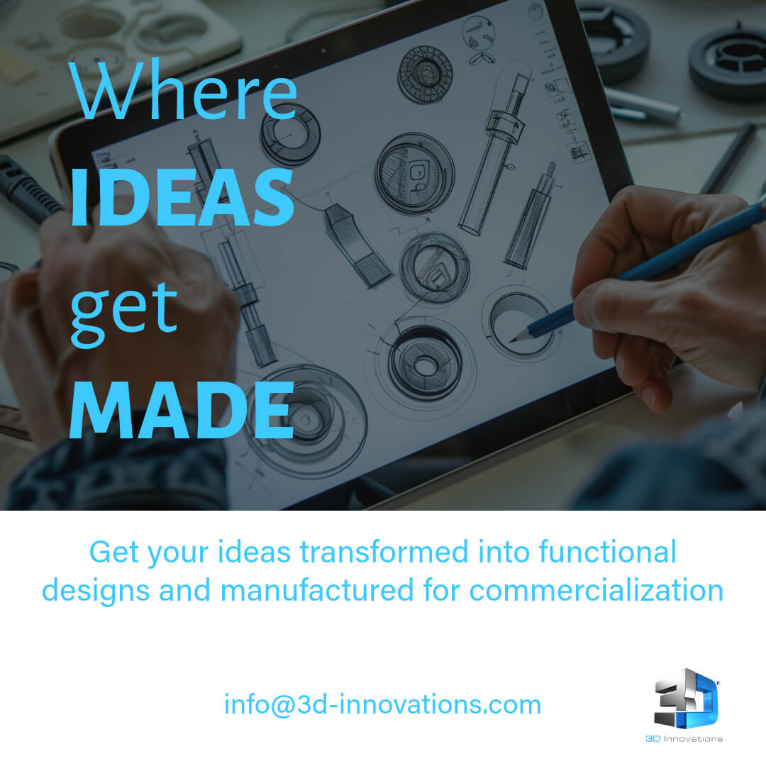 Where IDEAS get MADE.

#3DInnovations #ConceptToProduct #ProductDevelopment #ProductDesign #PrototypeHawaii #Prototype #3DDesignHawaii #CADHawaii #InventionHelp #Manufacturing #3D Printing #3DDesign #PlasticDesign  #InjectionMolding #CompositeDesign #3DCAD #MakeIdeas #Idea