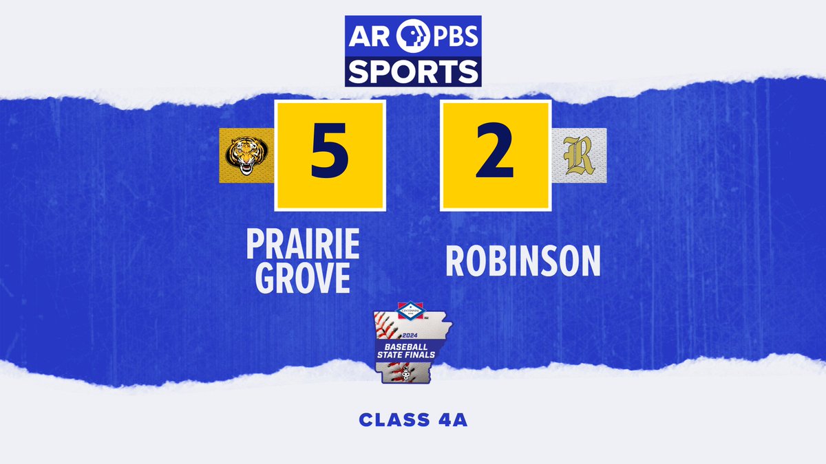 For the first time in school history, @pgschools has claimed the 4A @ArkActAssn High School Baseball State Championship title! Congratulations to the Tigers and to outstanding runners-up, the @JoeTbaseball Senators! #ARPBSSports Final Score: @pgschools 5, @pcssdschools' JTR 2