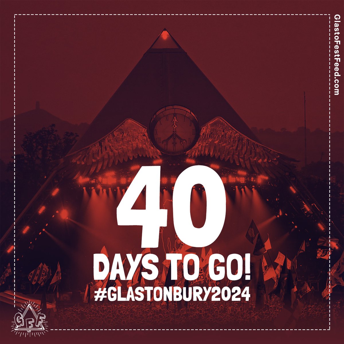 GlastoFestFeed's tweet photo. 📢💨 40 DAYS TO GO! 🫠

#Glastonbury2024 https://t.co/YtpDI3TC4P