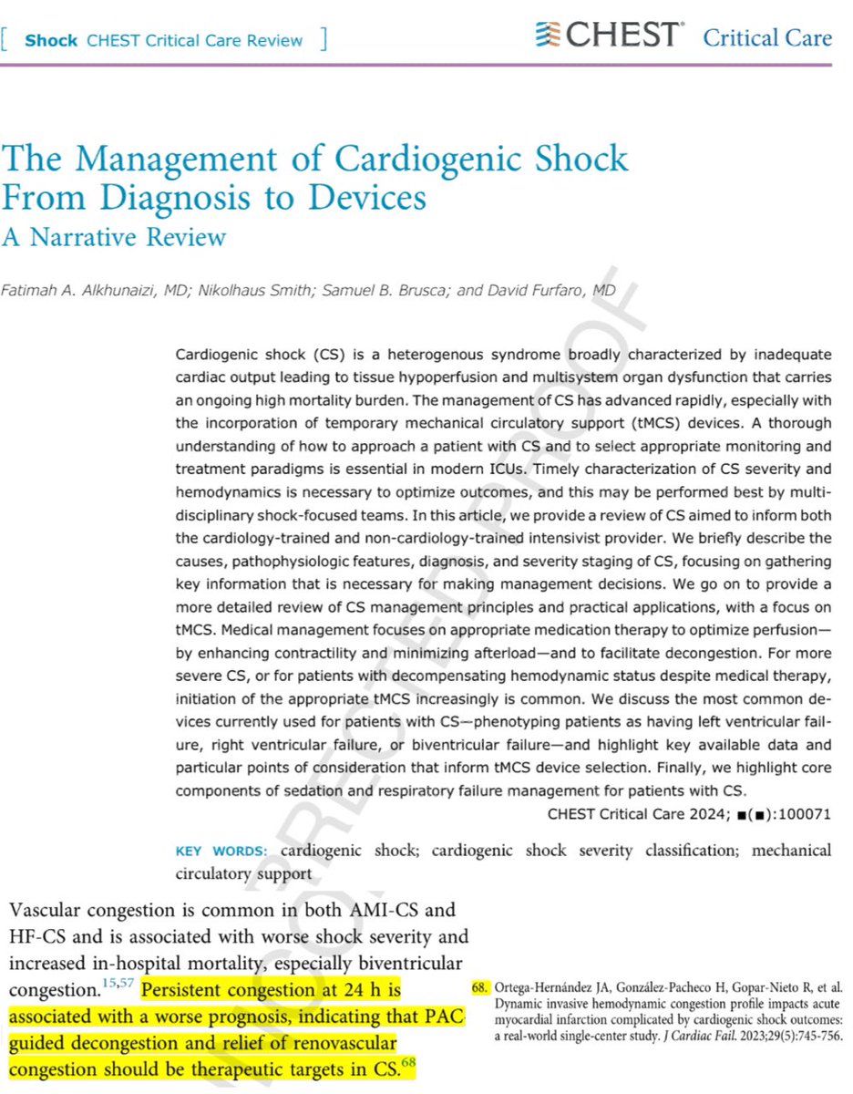 Our article doi.org/10.1016/j.card… on AMI CS hemodynamic decongestion guided with pulmonary artery catheters just got cited @journal_CHEST. Delighted to see our work making an impact. 🫀⚡️ @JHMontfort10 @alexariasmx20 @drdargaray @rodrigogopar doi.org/10.1016/j.chst…