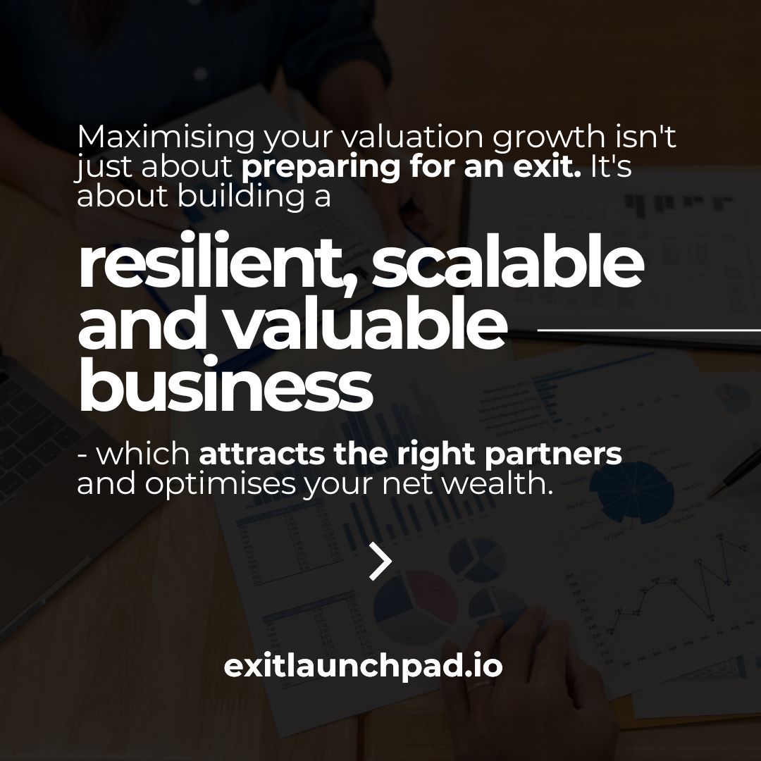 5 PROVEN STRATEGIES TO MAXIMISE YOUR BUSINESS VALUATION ⨝ Embrace digital transformation ⨝ Create a strong management team ⨝ Diversify your revenue streams ⨝ Build out your intellectual property ⨝ Invest in customer retention #nextlevelgrowth #exitlaunchpad #SME #M&A