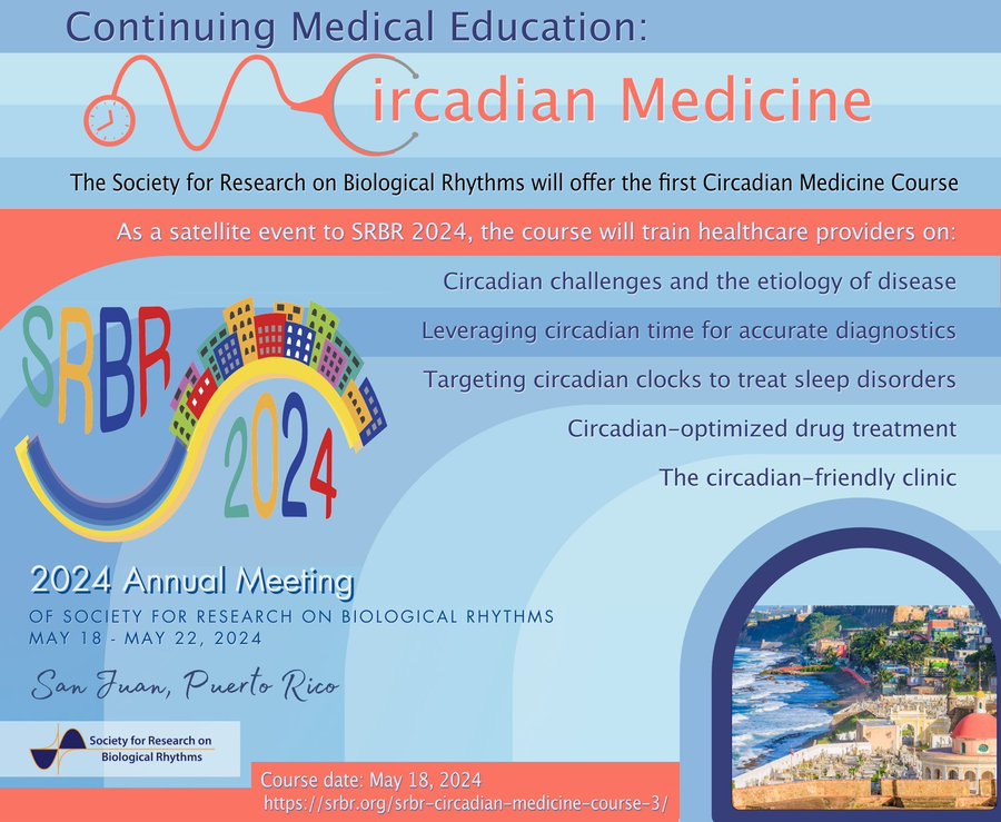 .@SRBR’s conference starts on Saturday. This year's speakers and program look amazing - with a focus on Circadian Medicine. @erikherzog @jbhclock #SRBR2024 srbr.org/2024-biennial-…