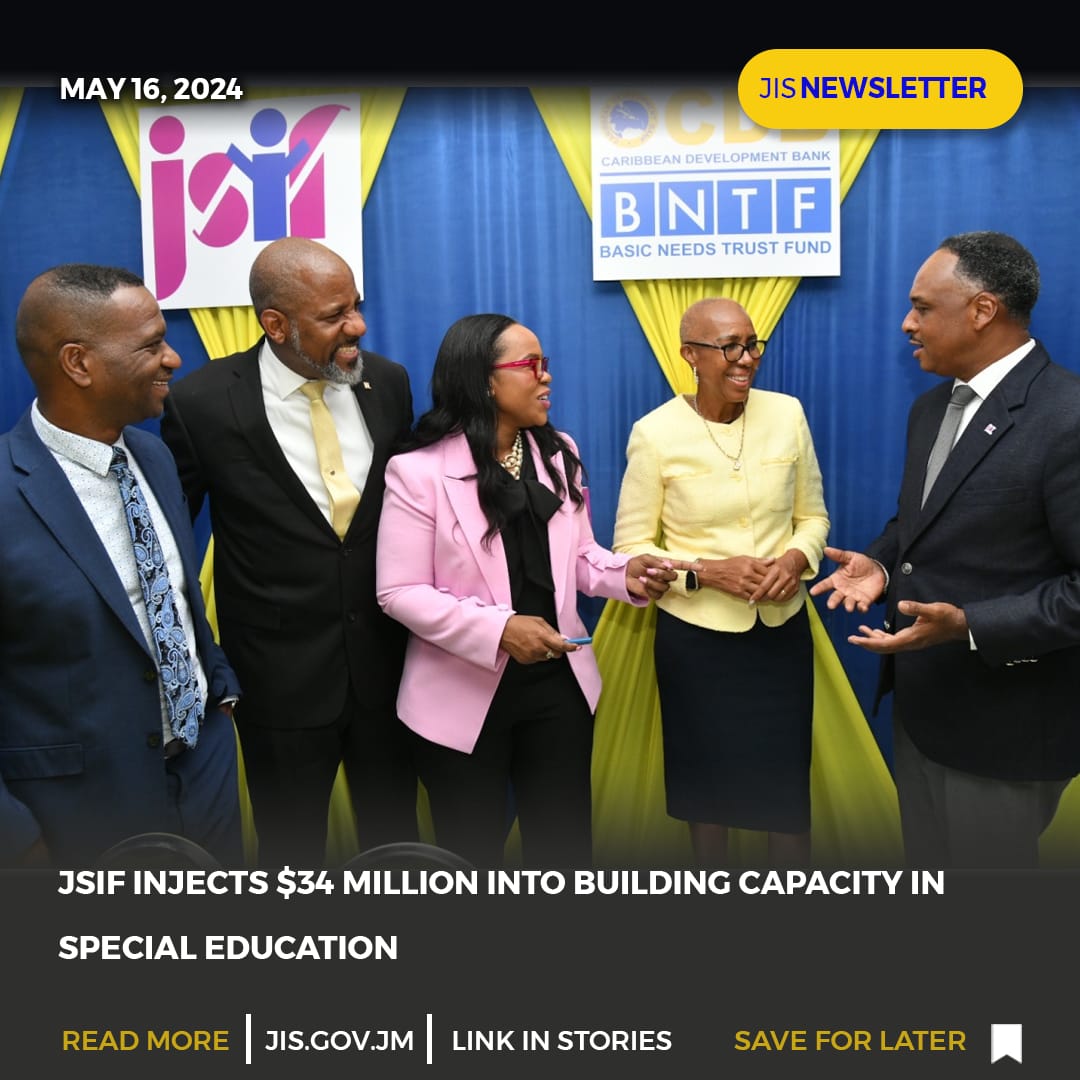 The Ministry of Education and Youth is receiving support from the Jamaica Social Investment Fund (JSIF) to strengthen capacity in the special education sector. Approximately $34 million will be invested by the agency into various initiatives, including establishing special