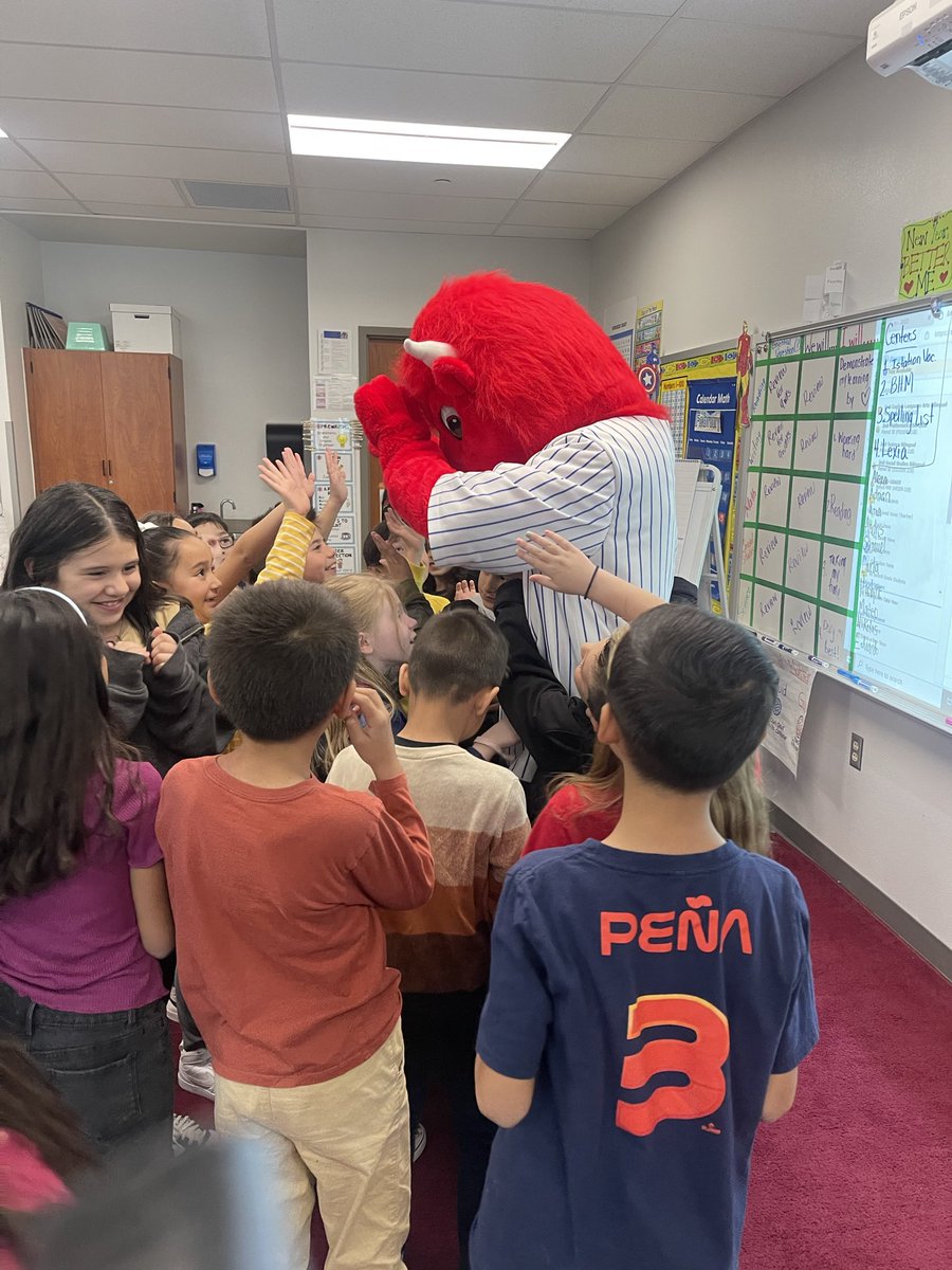 Big Red got to visit three classes that had the highest percentage in attendance Keep it up scholars! #AttendanceMatters #TeamSISD