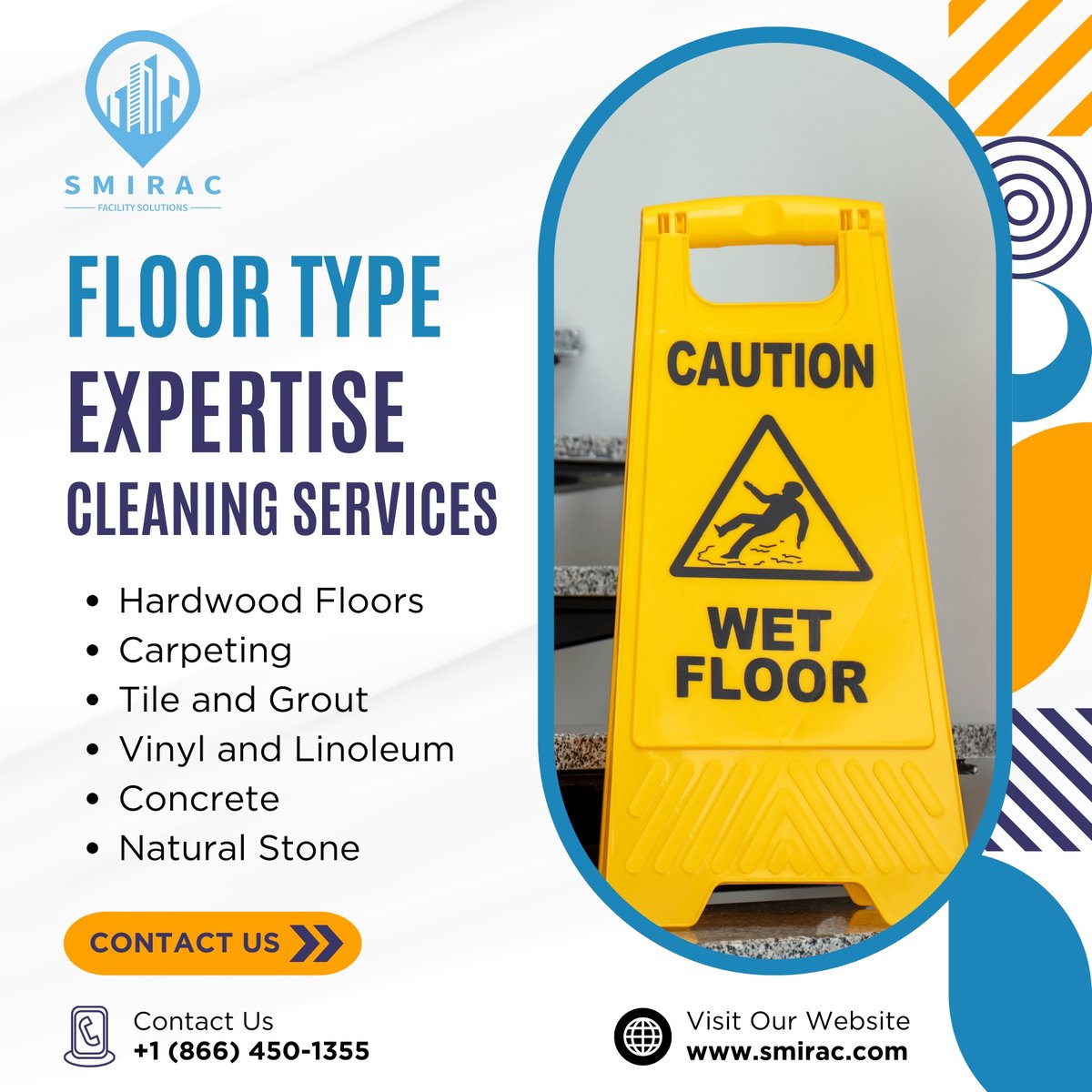 SmiracSolutions's tweet photo. SmiRac Facility Services: Floor Type Expertise Cleaning Services

#CleaningServices #FloorCleaning #HardwoodCleaning #CarpetCleaning #TileAndGroutCleaning #VinylCleaning #LaminateCleaning #DeepClean #SpotlessSpaces #cleaning #cleaningtips #cleaninghacks https://t.co/k2K2ovQmbp