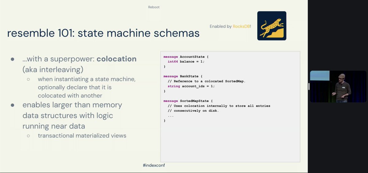Final talk of the day on enabling distributed transactions across microservices with #RocksDB. #indexconf