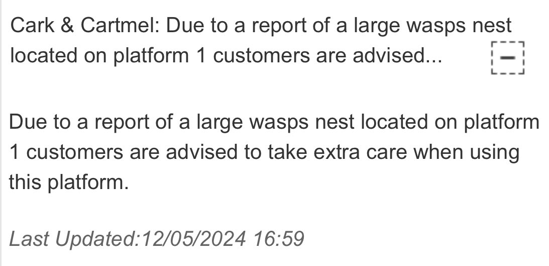 Rumour has it the wasps will be replacing our station staff