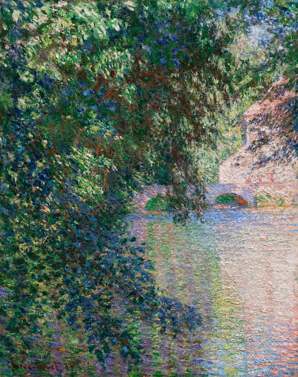 Claude Monet's fabulous, repoussoir 'Moulin de Limetz' has sold for $21,685,000 during the #20thCenturyEveningSale