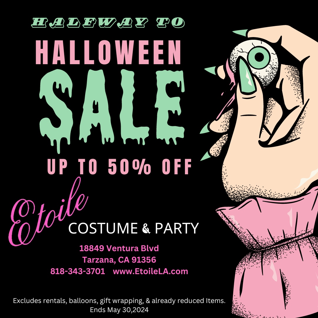 Half-o-ween SALE!!
Celebrate halfway to Halloween with a store wide sale!
Take up to 50% off store retail inventory!
Costumes. Accessories. Wigs. Make Up. Gifts. & More!
Sale ends May 10.

#Sale #StoreSale #HalfwayToHalloween #Halloween #HalloweenSale
#Costumes #Accessories #W...