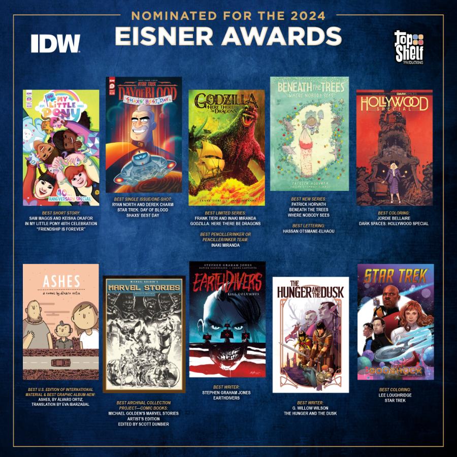 IDW PUBLISHING EARNS 13 NOMINATIONS IN THE 2024 EISNER AWARDS @IDWPublishing #IDW #EisnerAwards tinyurl.com/yc7p6pe4