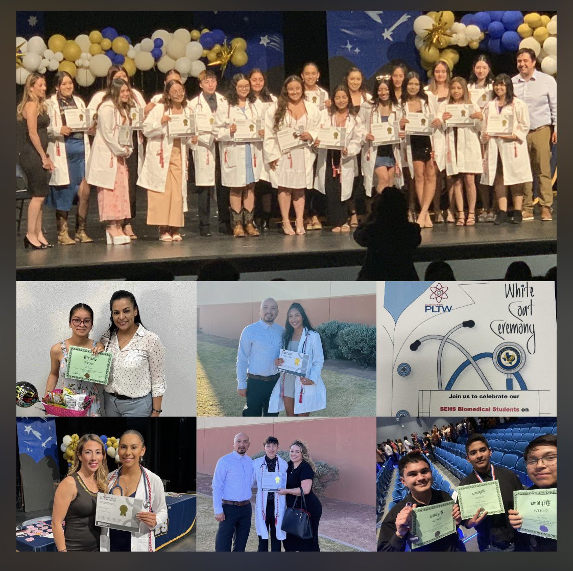 Last nights pictures of the White Coat Ceremony for @SanElizarioISD Biomedical students from Dr. @aluna0707 classes. I spy several @SanEliAthletics Track&Field/CC athletes. #drlunasclass #brightfuture #playhardworkhard #proudparents