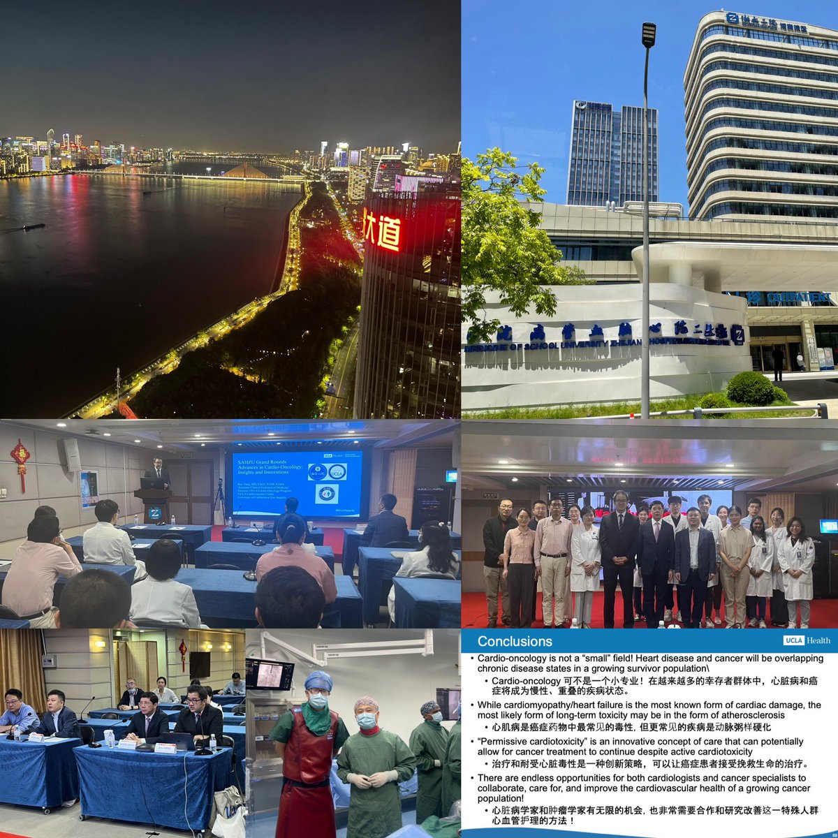 Witnessing the ☄️ growth of @dgsomucla sister 🏥@ZJU_China #SAHZU & #Hangzhou is just 🤯 🙏 Dr Jian’an Wang (#JACCAsia EIC) & your 🌎 class team for being 🤩 hosts & inviting me to discuss the ⬆️ of #cardioonc Excited about reviving our #bruinhearts @uclaCVfellows exchange!