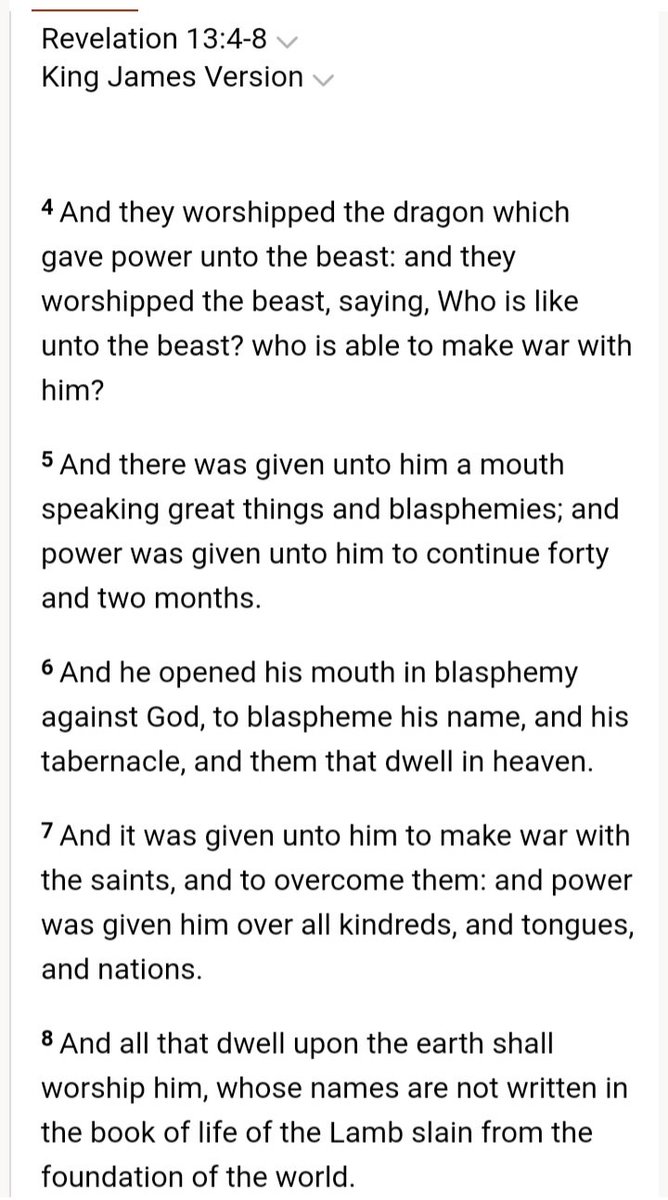 'And they worshipped the dragon which gave power unto the beast'.. Does that sound like a whoopsie i tricked you into taking a 💉 (motb) or a very conscious decision to worship the dragon? Keep it biblical and not stupid lol