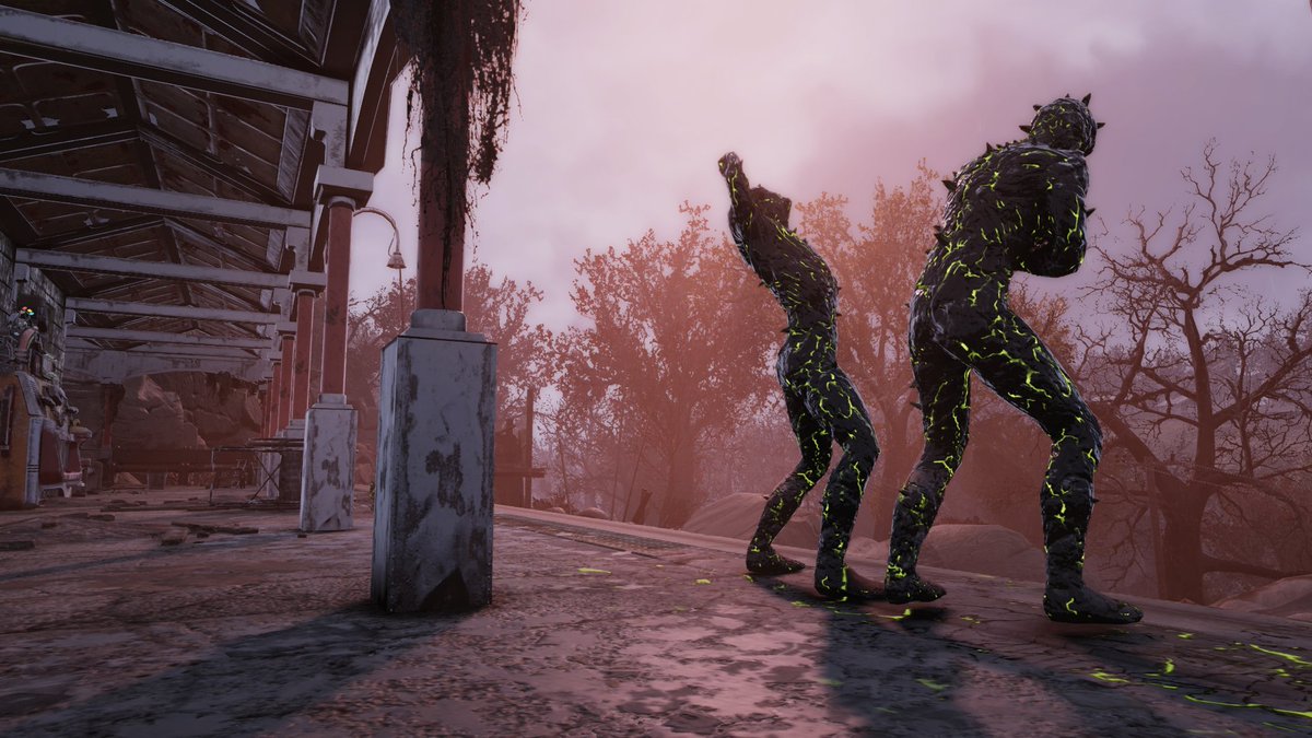 Fallout fact: Petrified corpses in FO76 are the final form of the mutagenic Scorched plague infection. The victim is left as a radioactive husk, as the infection has replaced their cells with the radioactive glass-like Ultracite. #fallout #fallout76