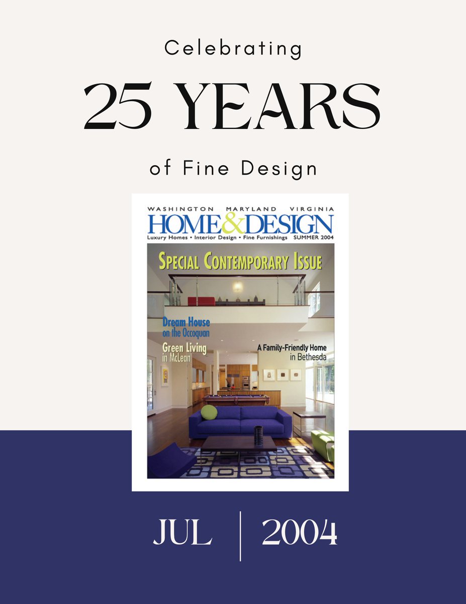 Celebrating 25 Years of Fine Design⁠
⁠
A Classic Cover From Home & Design from 20 years ago⁠
⁠
Article: 'A Grand Canvas'⁠
⁠
Architecture & Interior Design: David Jameson Architect
Build: Gibson Builders
📸: Anice Hoachlander
⁠
#homeanddesigndc