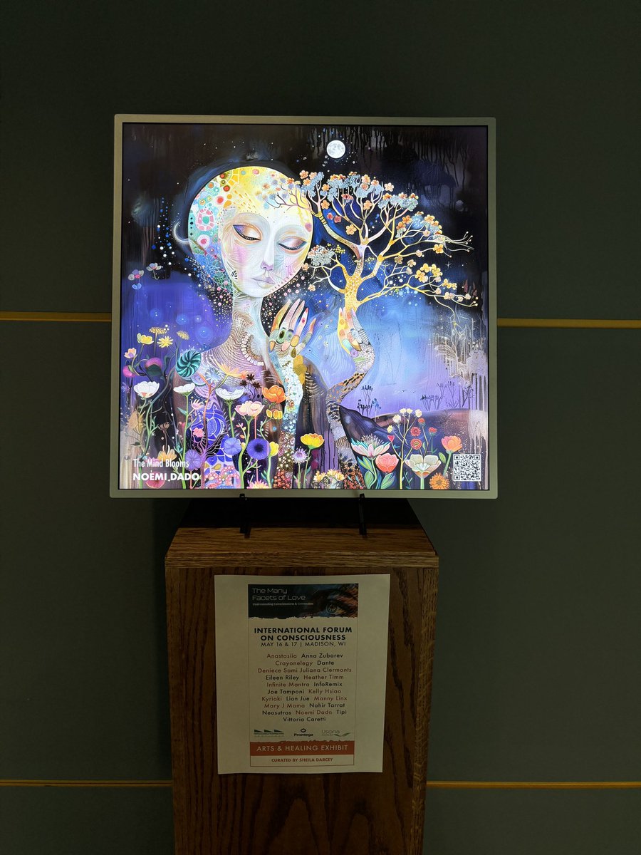 My #aiart now at the Arts & Healing Exhibit #mentalhealthawareness 
 , International Forum on Consciousness , Madison, WI . Thanks @sheiladarcey for making me part of this event & curating the rest of the 20 artworks