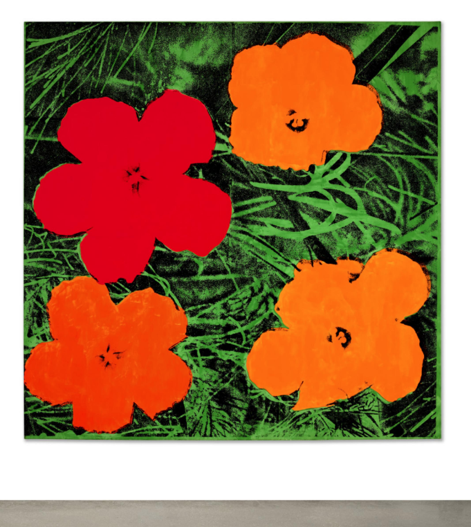 KellyCrowWSJ's tweet photo. 🏮Christie's lowered the lights again! Went Day-Glo dim for a few moments to hype up Warhol's "Flowers," which drew 3 bidders over $20m--repped by Alex Rotter, Giovanna Bertazzoni and Conor Jordan--w/ the latter winning it for $30.5m hammer over its $30m high est @ChristiesInc https://t.co/c9g5dxHQ3o