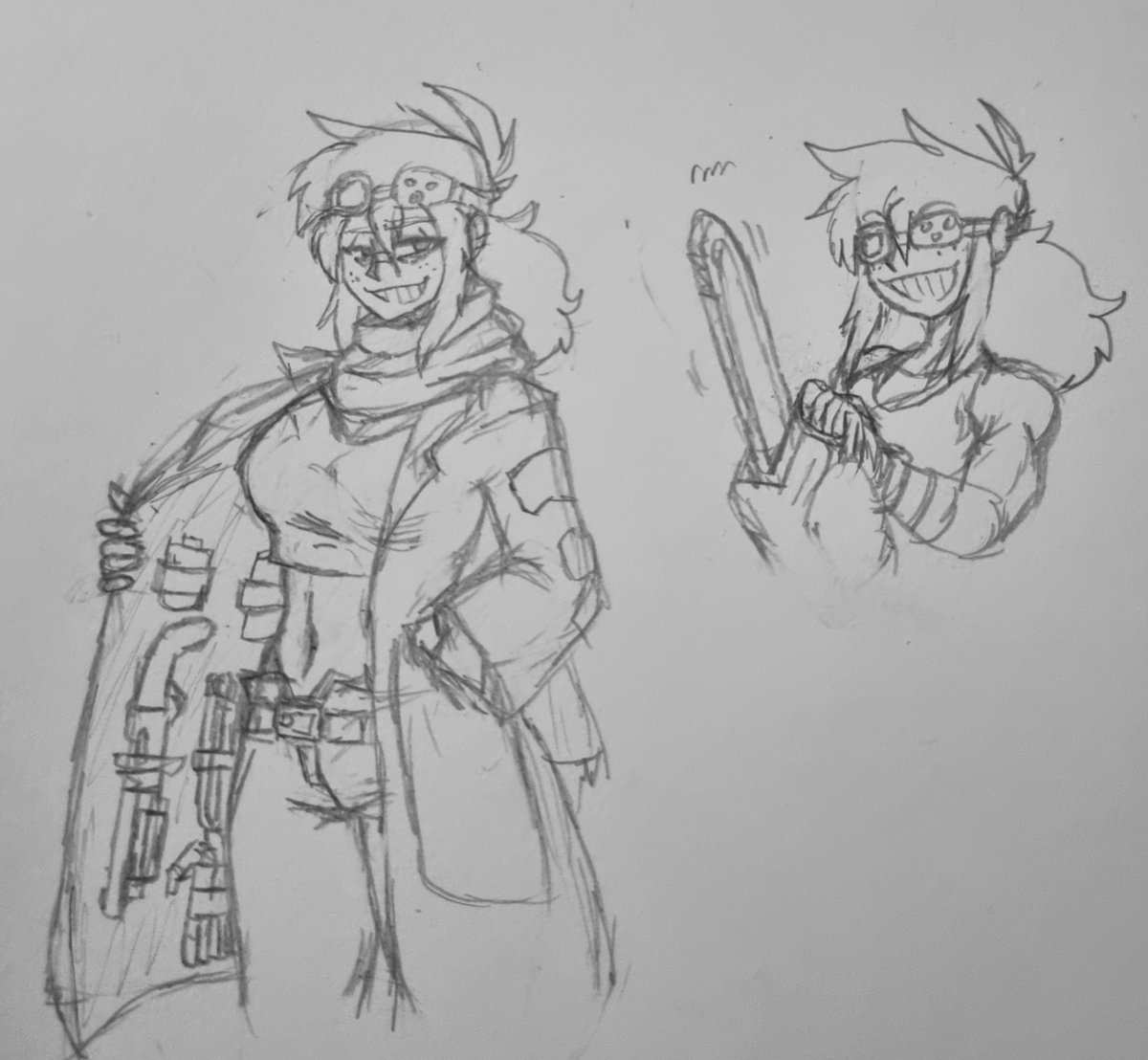 repurposing old ocs:
Kyouko is a mechanic, black market arms/tech dealer, and unlicensed cybernetics practitioner. she repairs her husband's Satyr PCA, and repurposes or sells off any weapons or tech he gets while contracted. wouldnt recommend getting augments from her though...