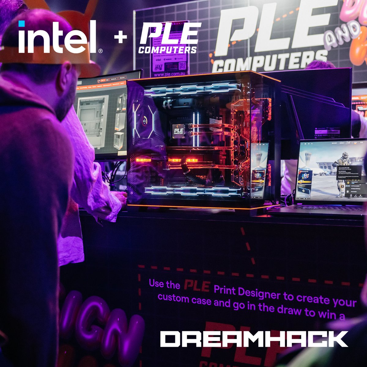 @PLEComputers combined creativity with technology when they joined the #Intel booth at Dreamhack!

They showed off a range of custom UV printed Intel 14th Gen powered PCs, and you can design your own using their new PLE Custom UV Print Design Tool 🎨

#IntelDH2024 #IamIntel