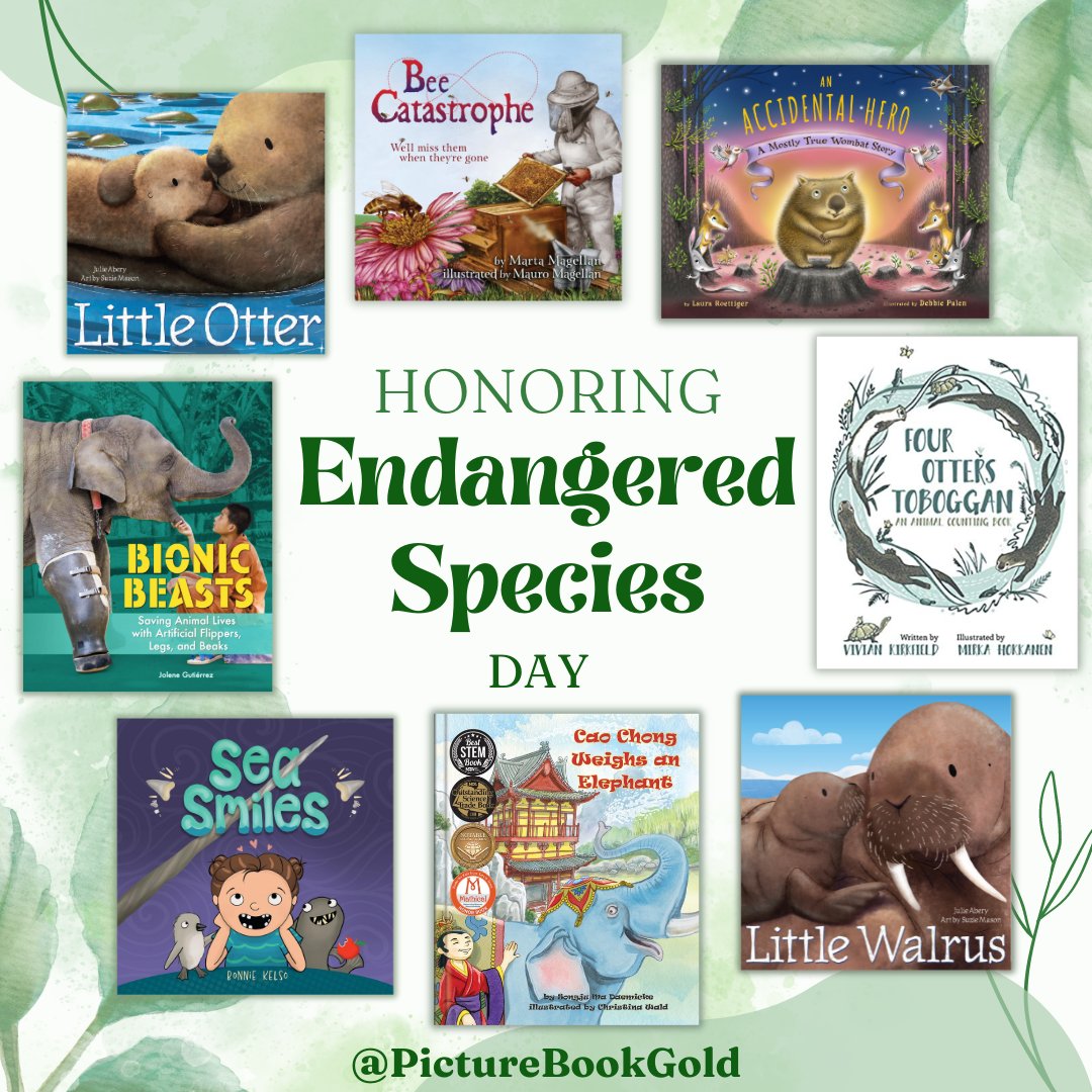 ✨🐾It's #EndangeredSpeciesDay! Celebrate with these amazing animal stories by @PictureBookGold creators @juliedawnabery @MartaMagellan @ljrwritenow @writerjolene @viviankirkfield @bonniekelso @SongjuDaemicke🐾✨ @EifrigPublish @amicuspub @GnomeRoadPub @ArbordaleKids @LernerBooks