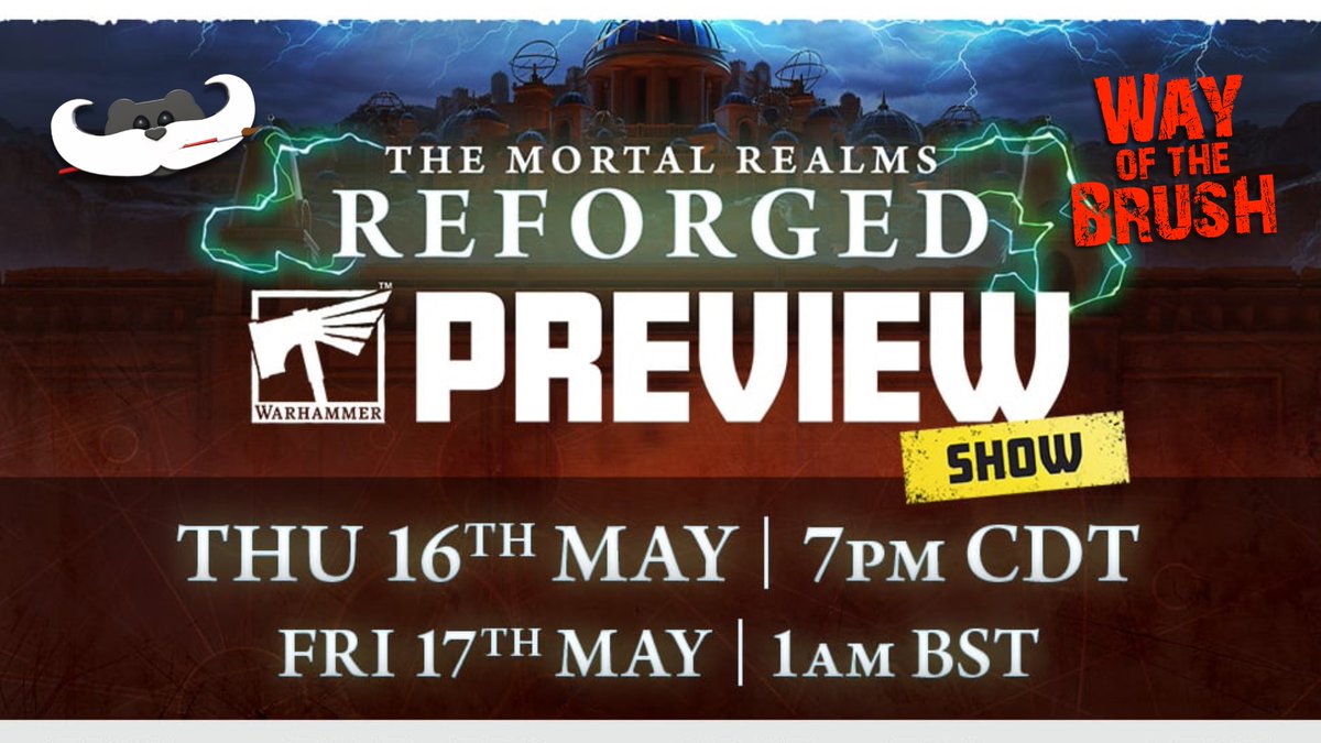 Feel like hanging out and checking out the latest previews for Warhammer Age of Sigmar? 

Warhammer Age of Sigmar Reveals Preview - The Mortal Realms Reforged! youtube.com/live/8BBsvefiB… via @YouTube 

#Warhammer #Livestream #Reveal #Preview #AgeofSigmar #WayoftheBrush