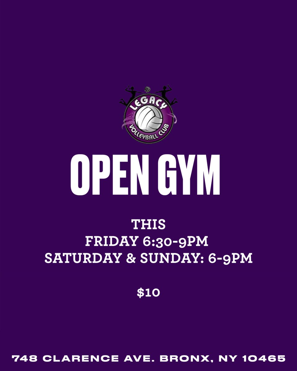 LegacyVC's tweet image. Open gym is on this Friday, Saturday and Sunday! Let&apos;s ball Out!