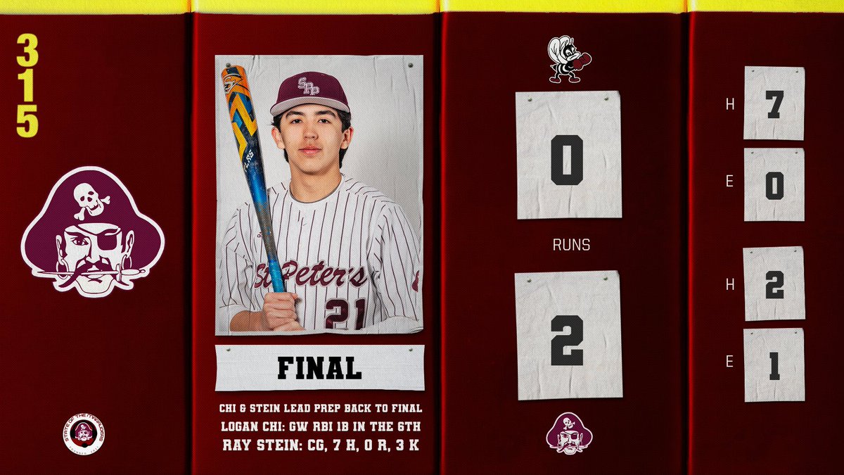 Logan Chi delivers in the 6th inning with a go-ahead RBI 1B to get the Baseball Marauders back to the HCIAL final with a 2-0 victory over Bayonne! 

They will take on Union City on Saturday from Miller Stadium. Ray Stein threw a CG as well, allowing 7 hits and striking out 3.