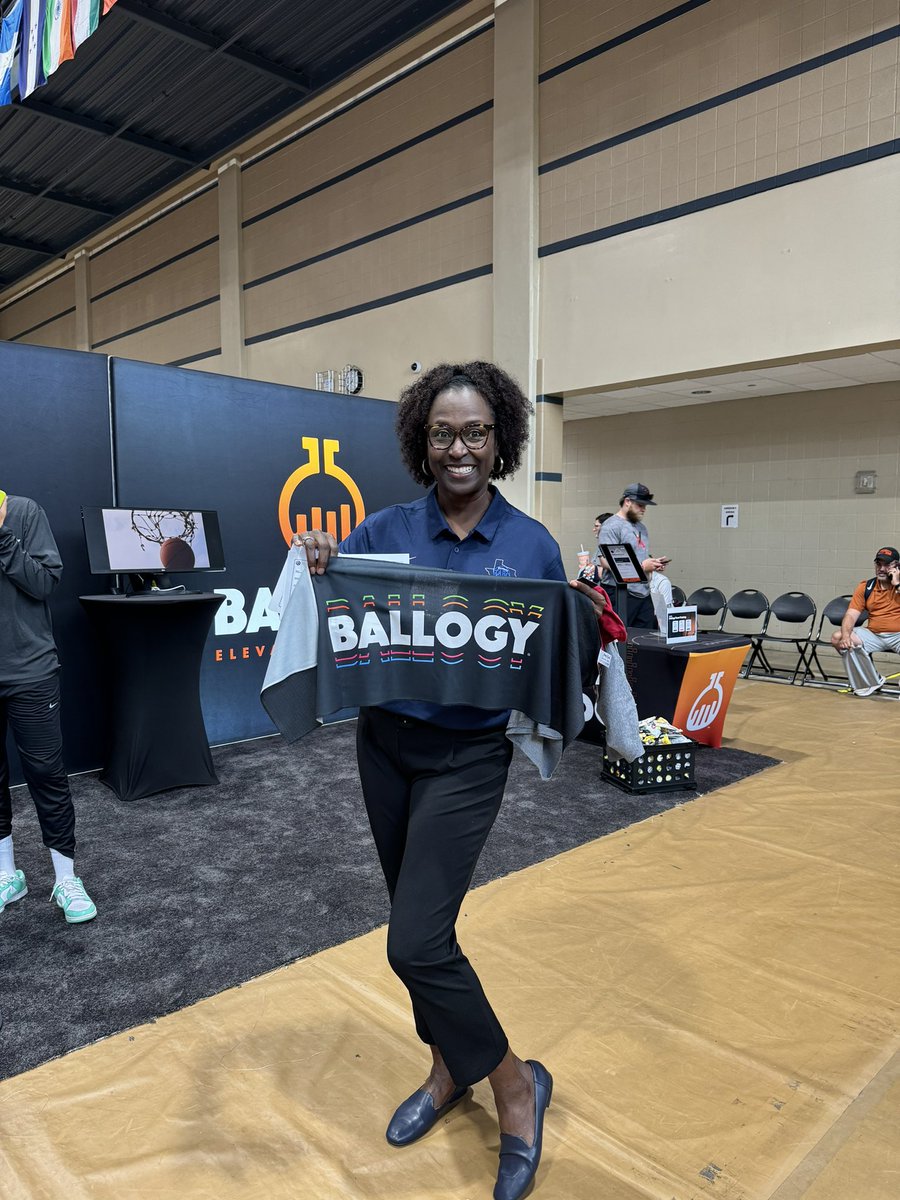 BallogyApp's tweet photo. Thrilled to have Coach Trenia Tillis-Hoard stop by the Ballogy booth at TABC today! Excited to see her bring her expertise to the 2024 Women's U17 National Team as she takes on her second assistant coaching role with USA Basketball! #Ballogy #TABC #USABasketball #Inspiration https://t.co/763J73JT85