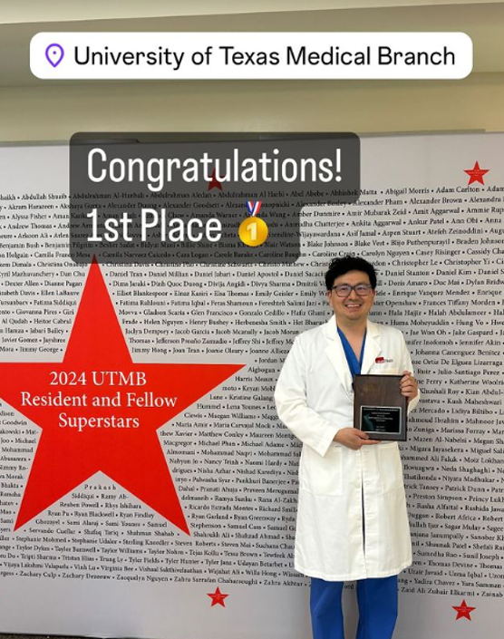 Proud of our resident, Dr. Chris Yi, for winning first place in our division's Quality Improvement projects @utmbhealth. Dr. Yi presented our collaborative work with @UTMBAnesthesia on reducing opioids and early discharge in microvascular flap reconstruction. @UTMBSurgery