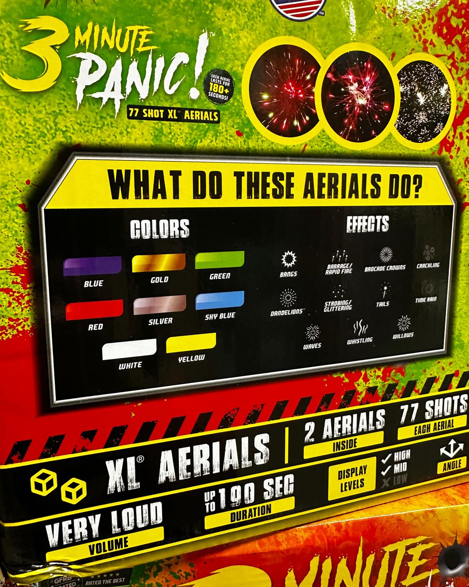 Keep your cool! Our 3 Minute Panic™ 77-Shots XL® Aerials are back! Dive into the madness with 3 full minutes of panic flare featuring 8 colors and 11 effects!
#redapplefireworks #redapple #newfireworks #2024fireworks #4thofjuly #fireworks #brandnewfireworks #Onlinefireworks