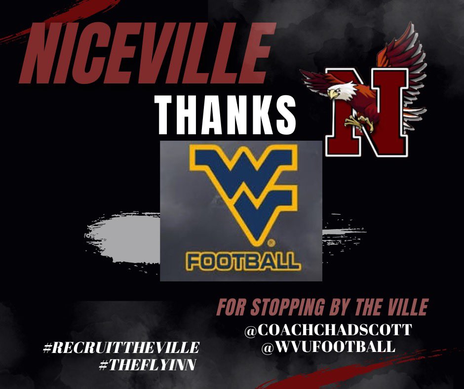 Thanks @CoachChadScott from @WVUfootball for stopping by the Ville to check on our guys!