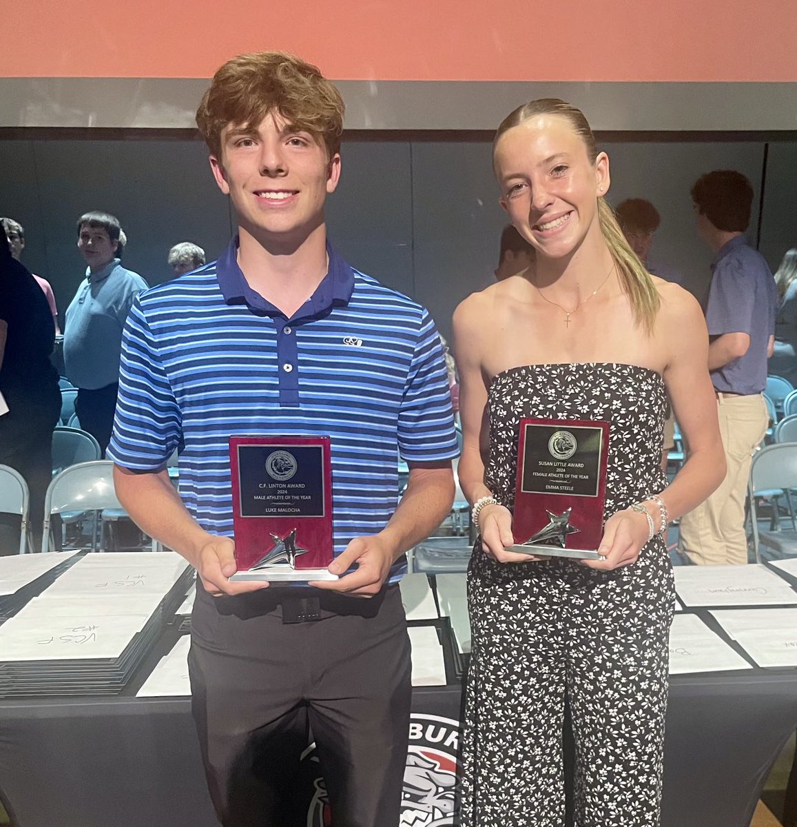 Congratulations to 2024 VHS Male Athlete of the Year - Luke Malocha and Female Athlete of the Year Emma Steele.  #BulldogsUnited