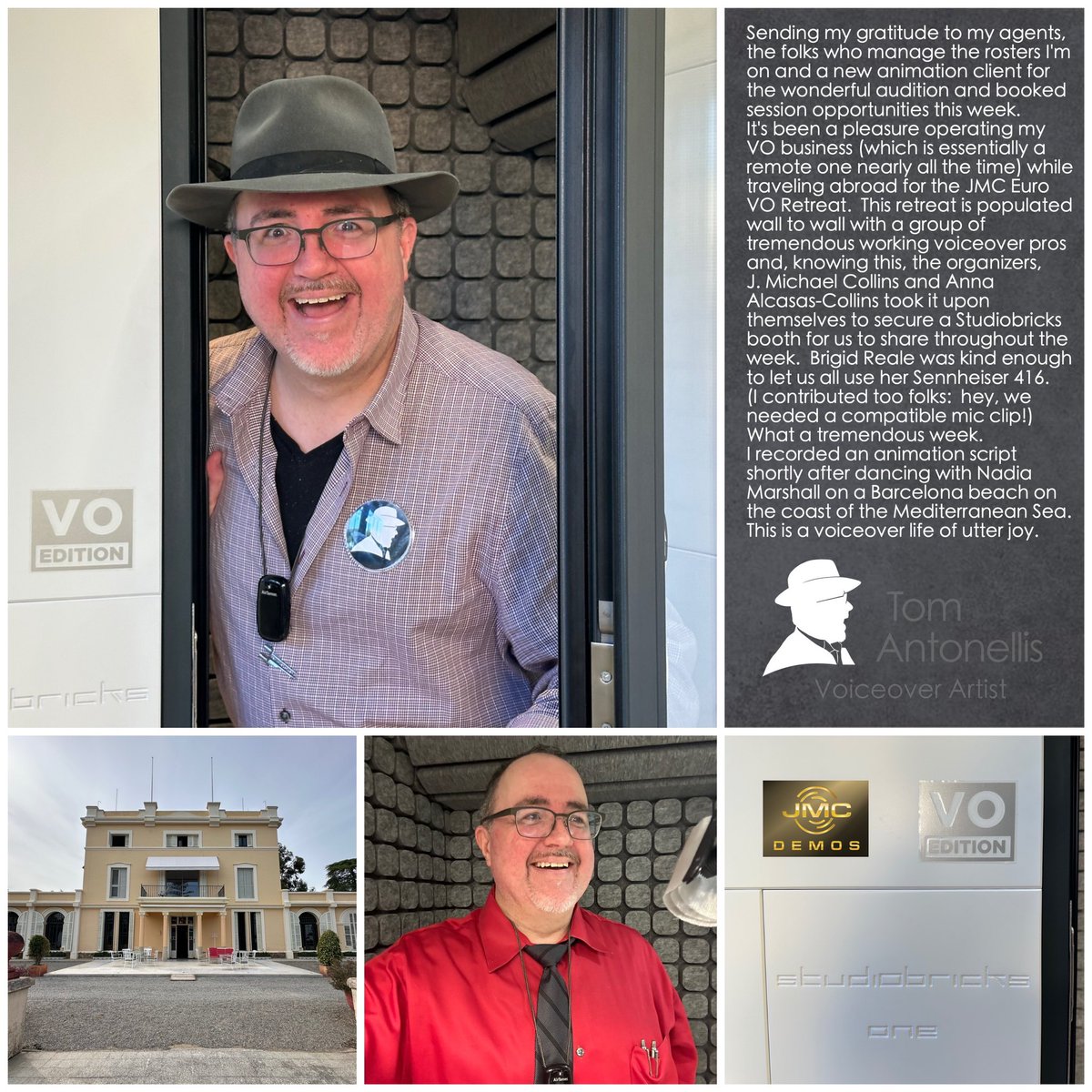 tom_antonellis's tweet image. This is a #voiceoverlife of utter joy.

Zoom in on text of the pic (or visit my other docial media w/out char limits) for some #voiceover -while-traveling stories. ✈️ 🎙️ 

—

@JMCdemos 
@studiobricks 
@jmcvoiceover 
Anna Alcasas-Collins
@realevoices 
@Sennheiser 
@voicesbynadia