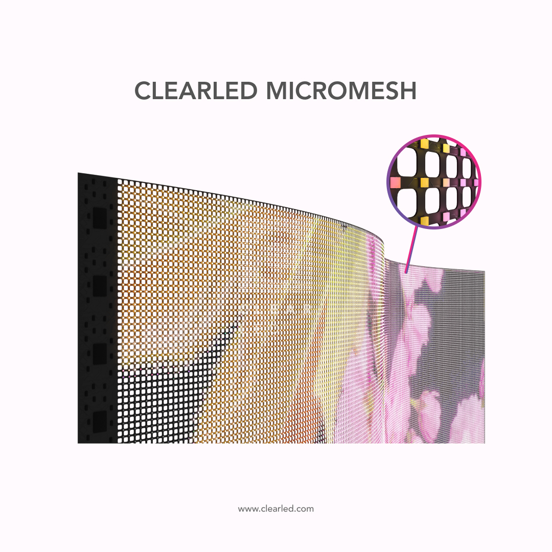 ClearLED's tweet image. 🌟 Introducing ClearLED MicroMesh -  Experience unparalleled transparency with our perforated MicroMESH Series, with seamless front and back bond, delivering a holographic effect for clarity, adaptability, and elegant displays. 

#MicroMesh #ClearLED