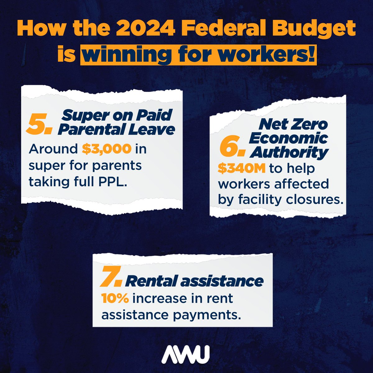 This year's Federal Budget is a huge win for workers, with massive investment that supports working people and industries today, and secures the future of Australian jobs in key manufacturing and resource sectors for decades to come!

#AWU #AWUnion #ausunions #auspol #budget24