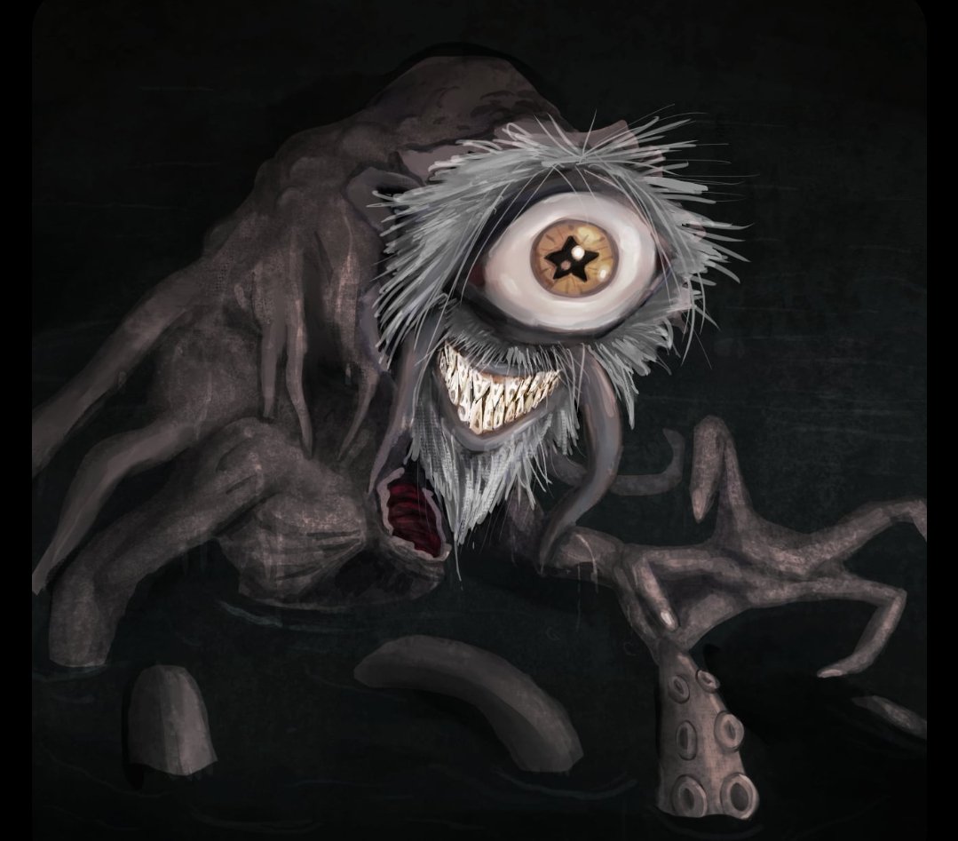 multisiffi's tweet image. A painting i did recently for a friend #lovecraftian