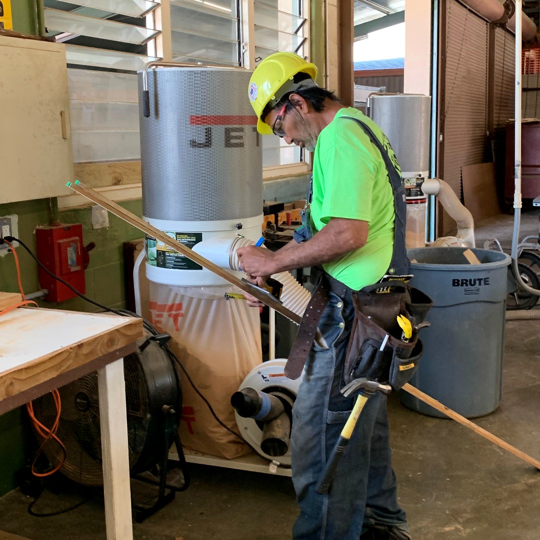 Measure twice, cut once. HCATF pre-apprentices are all about the details. 
.
.
#HCATFHawaii #CarpentryBasics #MeasurementsMatter