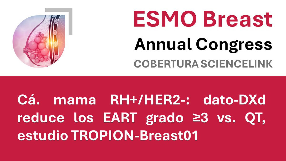 #ScienceLink #ESMOBREAST24 #DatoDXd
Dato-DXd demuestra buena tolerabilidad en pacientes con cáncer de mama RH+/HER2-
shorturl.at/iwT59