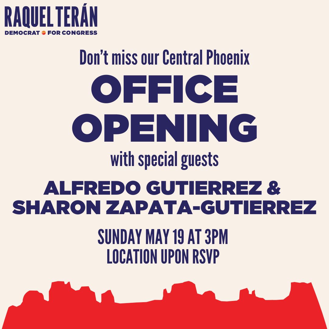 I'm excited announce our special guests for our office opening on Sunday - Alfredo and Sharon! Don't forget to RSVP with this link: mobilize.us/s/JM9HWH