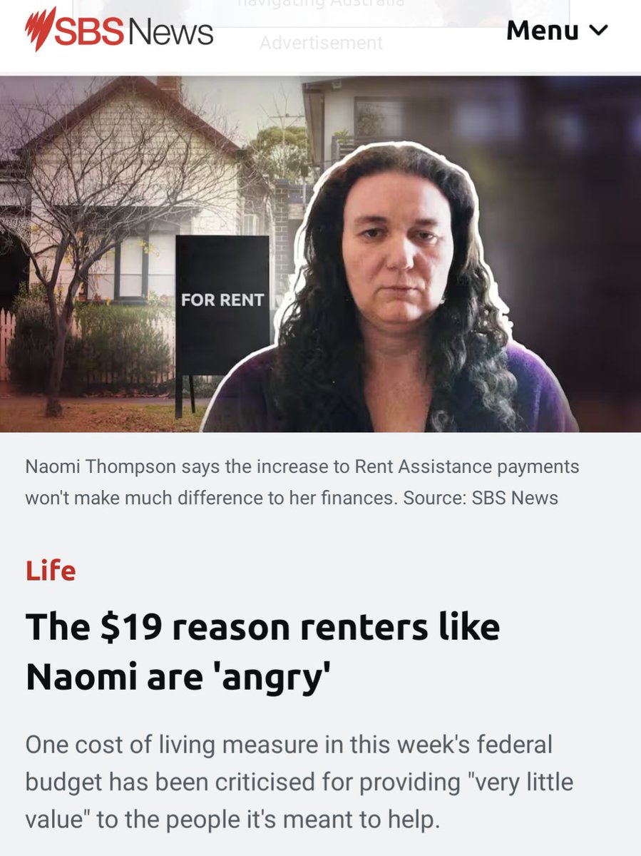 A JobSeeker recipient — who's been losing weight because she can't afford food — says she's angry at the $9/week rent assistance offering: #RaiseTheRate 👇 sbs.com.au/news/article/t…