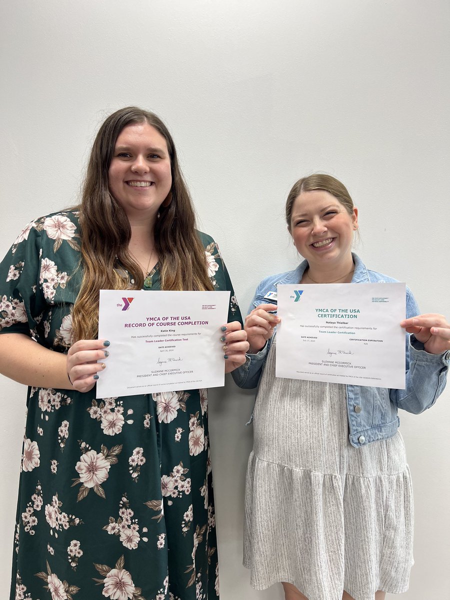 Both coordinators of the Youth Department @ymcacassclay have completed their Team Leader Certification☑️ #ymcaoftheusa