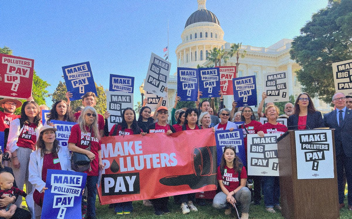 Thank you to our climate leaders who helped pass five key polluter accountability bills through the appropriations committee today. California is one step closer to a future with cleaner air, fewer idle wells, and responsibility from polluters. #MakePollutersPay