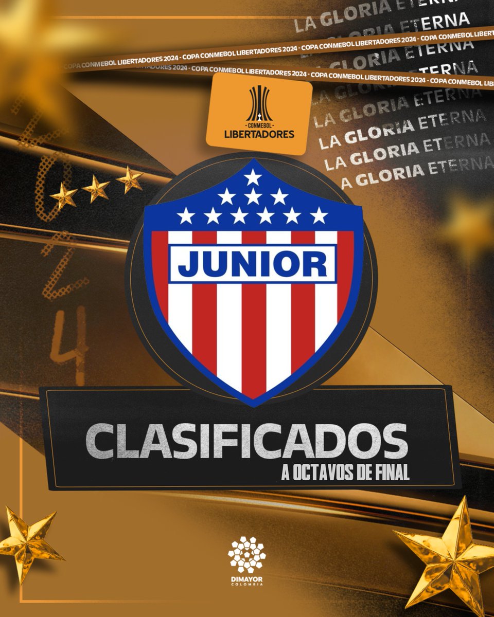 ¡𝐋𝐨𝐬 '𝐓𝐢𝐛𝐮𝐫𝐨𝐧𝐞𝐬' 𝐬𝐢𝐠𝐮𝐞𝐧 𝐬𝐮 𝐩𝐚𝐫𝐭𝐢𝐜𝐢𝐩𝐚𝐜𝐢𝐨́𝐧 𝐢𝐧𝐭𝐞𝐫𝐧𝐚𝐜𝐢𝐨𝐧𝐚𝐥! 🦈🤩

El @JuniorClubSA de Barranquilla oficialmente clasifica a la siguiente fase de la @Libertadores.

¡Felicitaciones y éxitos en los Octavos de Final! 

#LaPasiónDeMillones