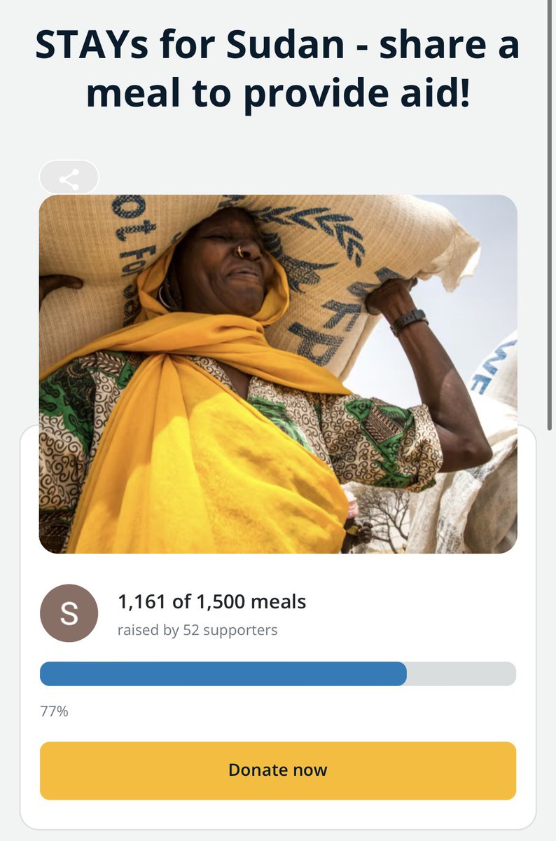 STAYs! not even 24hrs have passed but we are 77% to the goal! you all make it look so EASY 😉

Please share and consider donating if you are financially able to! 

In our original post, there are links underneath for resources to learn about what’s been happening in Sudan 🇸🇩